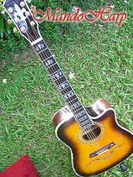 MandoHarp - 'Hands of Gaia' Inlaid Cutaway-Style Acoustic Guitar