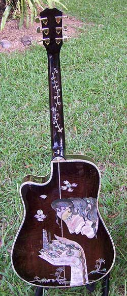 MandoHarp - 'Hands of Gaia' Inlaid Cutaway-Style Acoustic Guitar