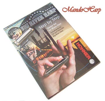MandoHarp - Hohner Steve Baker 'Step by Step' Starter Set for Blues Harp - Includes Course Book, CD and Hohner Big River Harmonica