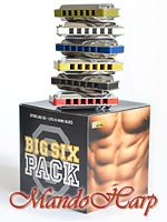 MandoHarp - Seydel Harmonicas - 16666_set Big Six Pack - KEYS A, Bb, C, D, F and G