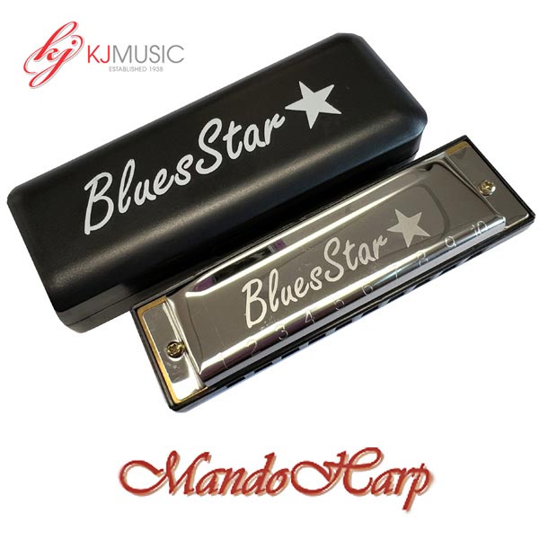 MandoHarp - KJ Music Diatonic Harmonica - JH-1020 Blues Star
