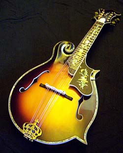 MandoHarp - 'Noose' Hand-Made F-5-Style Wide-Bodied Inlaid Mandolin (060020-MF)