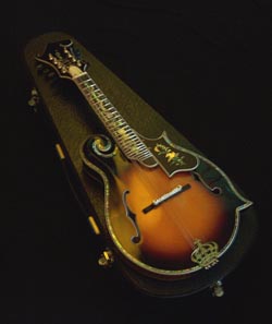 MandoHarp - 'Twisting Vines' Hand-Made F4-Style Mandolin with Abalone and Mother of Pearl Inlay
