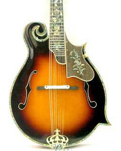 MandoHarp - 'Twisting Vines' Hand-Made F4-Style Mandolin with Abalone and Mother of Pearl Inlay