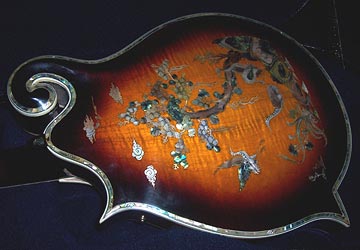 MandoHarp - 'Twisting Vines' Hand-Made F4-Style Mandolin with Abalone and Mother of Pearl Inlay