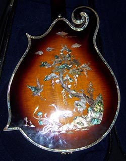 MandoHarp - 'Twisting Vines' Hand-Made F4-Style Mandolin with Abalone and Mother of Pearl Inlay