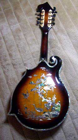MandoHarp - 'Twisting Vines' Hand-Made F4-Style Mandolin with Abalone and Mother of Pearl Inlay