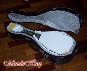 MandoHarp - Lovers' Swing - Hand-made Classical Bowl-back Inlaid Mandolin with Beautiful Oil Painting