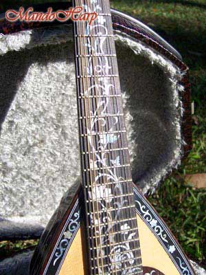 MandoHarp - Lovers' Swing - Hand-made Classical Bowl-back Inlaid Mandolin with Beautiful Oil Painting