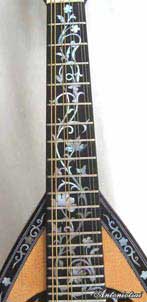 MandoHarp - Lovers' Swing - Hand-made Classical Bowl-back Inlaid Mandolin with Beautiful Oil Painting