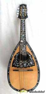MandoHarp - Lovers' Swing - Hand-made Classical Bowl-back Inlaid Mandolin with Beautiful Oil Painting