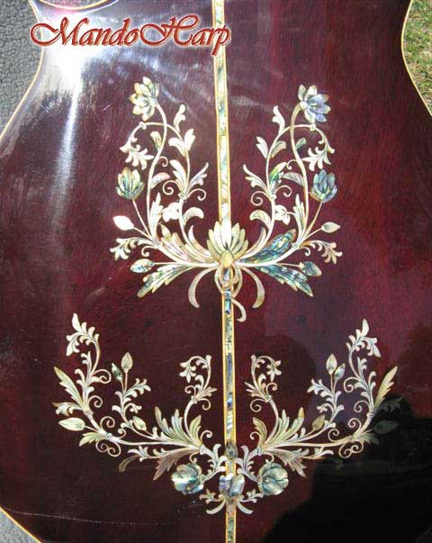 MandoHarp - 'Chalice Vines' F5-Style Mandola with Abalone and Mother of Pearl Inlay
