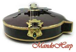 MandoHarp - 'Chalice Vines' F5-Style Mandola with Abalone and Mother of Pearl Inlay