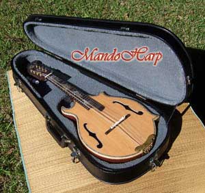 MandoHarp - 'Indonesian Scenes' Hand-made F4-Style Mandolin with Abalone and Mother of Pearl Inlay