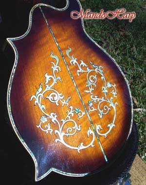 MandoHarp - 'Floral Vines' Hand-Made F4-Style Inlaid Mandolin