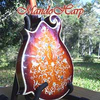 MandoHarp - 'Abalone Vines' Hand-Made F5 Mandolin with Abalone and Mother of Pearl Inlay