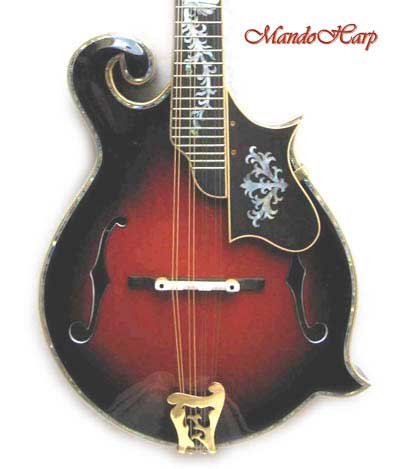 MandoHarp - 'Floral Vines' Hand-Carved Inlaid F5-Style Mandolin