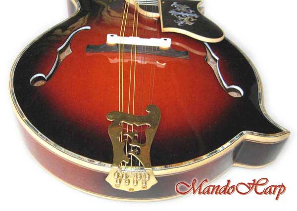 MandoHarp - 'Floral Vines' Hand-Carved Inlaid F5-Style Mandolin