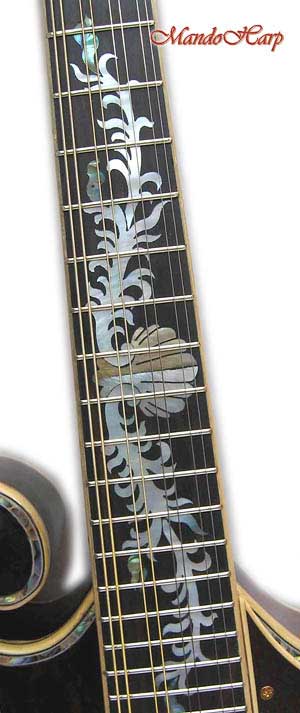 MandoHarp - 'Floral Vines' Hand-Carved Inlaid F5-Style Mandolin