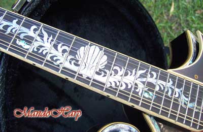 MandoHarp - 'Floral Vines' Hand-Carved Inlaid F5-Style Mandolin