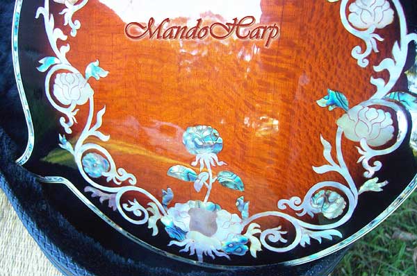 MandoHarp - 'Floral Vines' Hand-Carved Inlaid F5-Style Mandolin