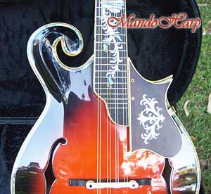 MandoHarp - 'Floral Vines' Hand-Carved Inlaid F5-Style Mandolin