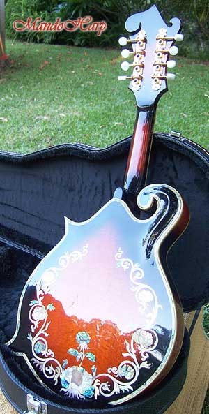 MandoHarp - 'Floral Vines' Hand-Carved Inlaid F5-Style Mandolin