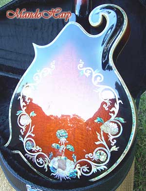 MandoHarp - 'Floral Vines' Hand-Carved Inlaid F5-Style Mandolin