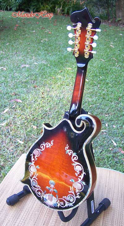 MandoHarp - 'Floral Vines' Hand-Carved Inlaid F5-Style Mandolin