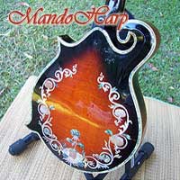 MandoHarp - 'Floral Vines' Hand-Carved Inlaid F5-Style Mandolin