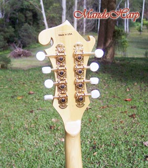 MandoHarp - 'Old Hickory' Blonde F5-Style Mandolin with Inlaid Pickguard and Tailpiece