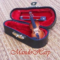 MandoHarp - Hand-Made Minature Violin - Non-Playable Collectable