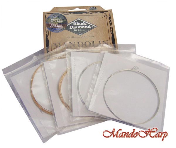 MandoHarp - Mandolin Strings - Black Diamond N772 Phosphor Bronze Medium/Light 0.011-0.038