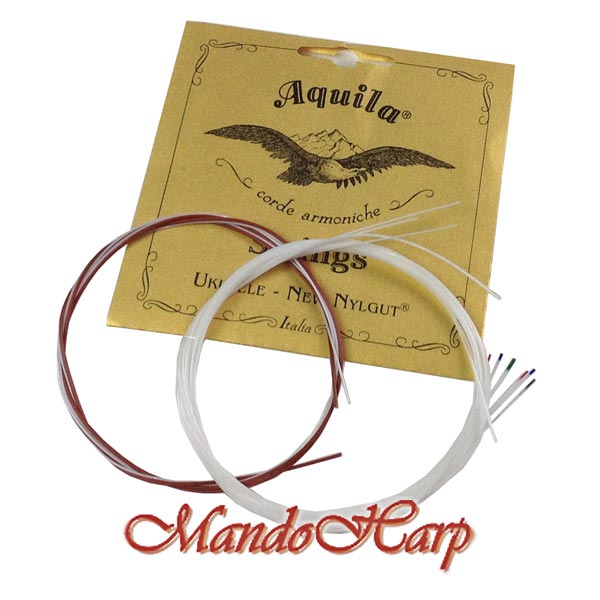 MandoHarp - Ukulele Strings - Aquila 19U Tenor, 8-String, GgCcEEAA, Red Series G, 7 x Nylgut �