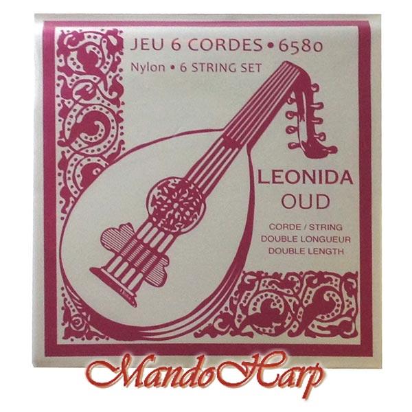 MandoHarp - Savarez Leonida 6580 6-String Oud Strings. Nylon and Silver Plated Wound.