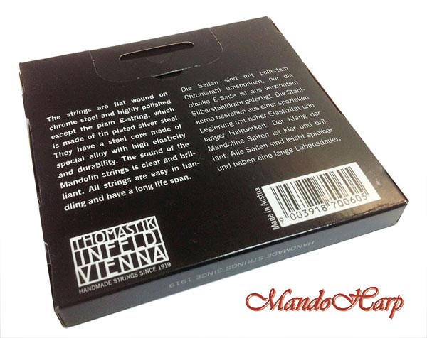 MandoHarp - Mandolin Strings - Thomastik-Infeld 154 Pr�zision Mandolin Medium Flat-Wound 0.010-0.033