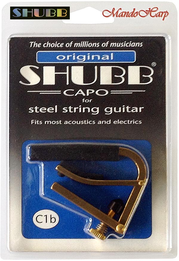 MandoHarp - Shubb Original Capo - C1b for Steel String Guitar - Brass