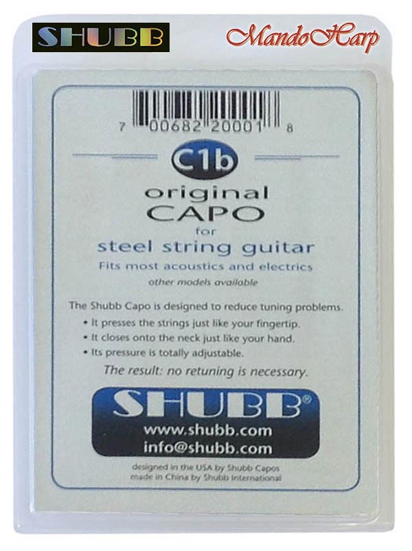 MandoHarp - Shubb Original Capo - C1b for Steel String Guitar - Brass