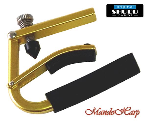 MandoHarp - Shubb Lite Capo - L1 for Steel String Guitar - Gold