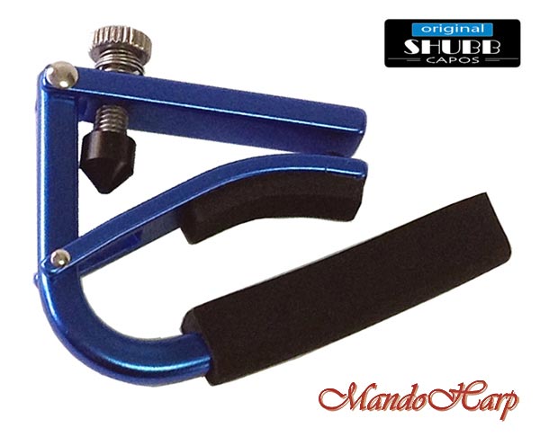 MandoHarp - Shubb Lite Capo - L1 for Steel String Guitar - Blue