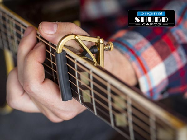 MandoHarp - Shubb Original Capo - C5b for Banjo, Mandolin, Bouzouki - Brass