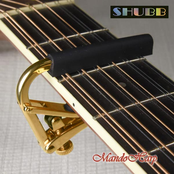 MandoHarp - Shubb Capo Royale - C3g for 12-String Guitar - Gold PVD Finish