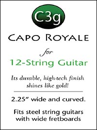 MandoHarp - Shubb Capo Royale - C3g for 12-String Guitar - Gold PVD Finish