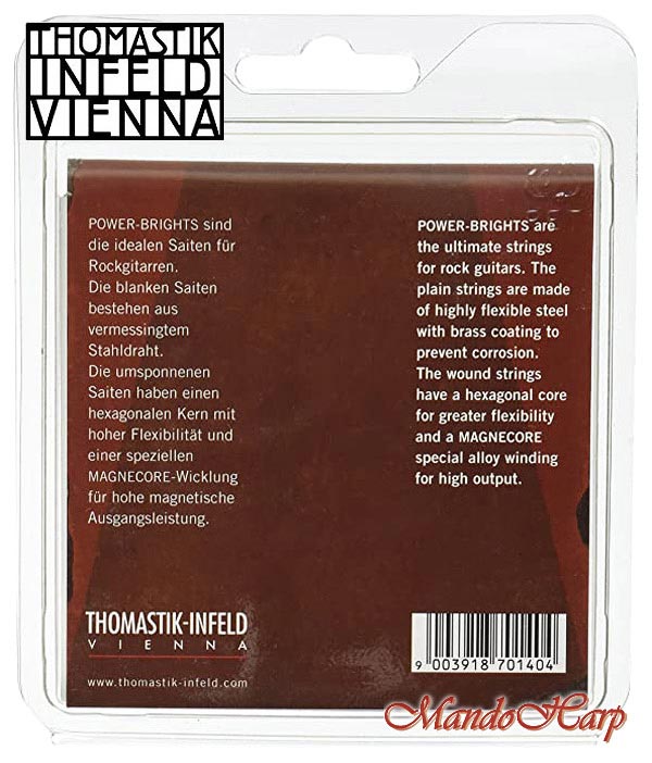 MandoHarp - Thomastik-Infeld PB110 Power-Brights Electric Guitar Strings - Medium Light 0.010-0.045