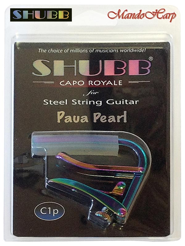 MandoHarp - Shubb Capo Royale Paua Pearl - C1p for Steel String Guitar - High-Tech Iridescent Finish