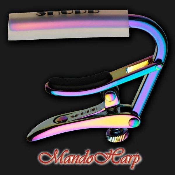 MandoHarp - Shubb Capo Royale Paua Pearl - C1p for Steel String Guitar - High-Tech Iridescent Finish