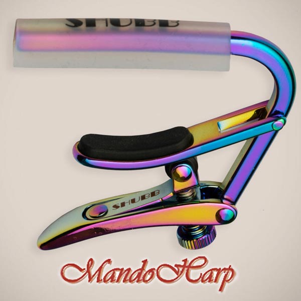MandoHarp - Shubb Capo Royale Paua Pearl - C1p for Steel String Guitar - High-Tech Iridescent Finish