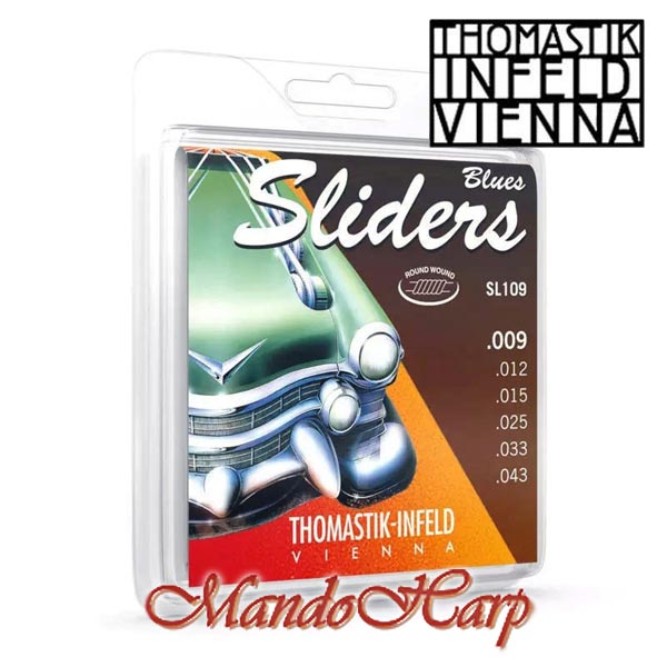 MandoHarp - Thomastik-Infeld SL109 Blues Sliders Electric Guitar Strings - Light 0.009-0.043