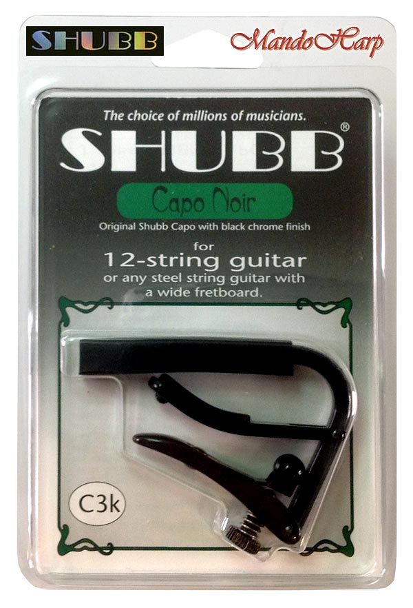 MandoHarp - Shubb Capo Noir - C3k for 12-String Guitar - Black Chrome