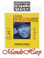 MandoHarp - Thomastik-Infeld GB114 George Benson Jazz Guitar Strings - Flat Wound, Heavy 0.014-0.055		  